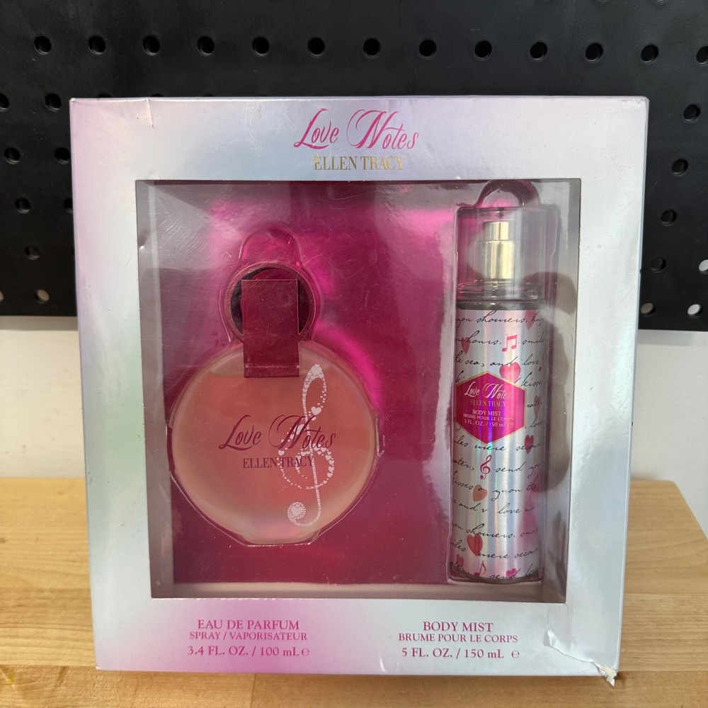 Ellen Tracy Love Notes Fragrance Gift Set 3.4oz Eau de Parfum 5oz Body Mist NEW